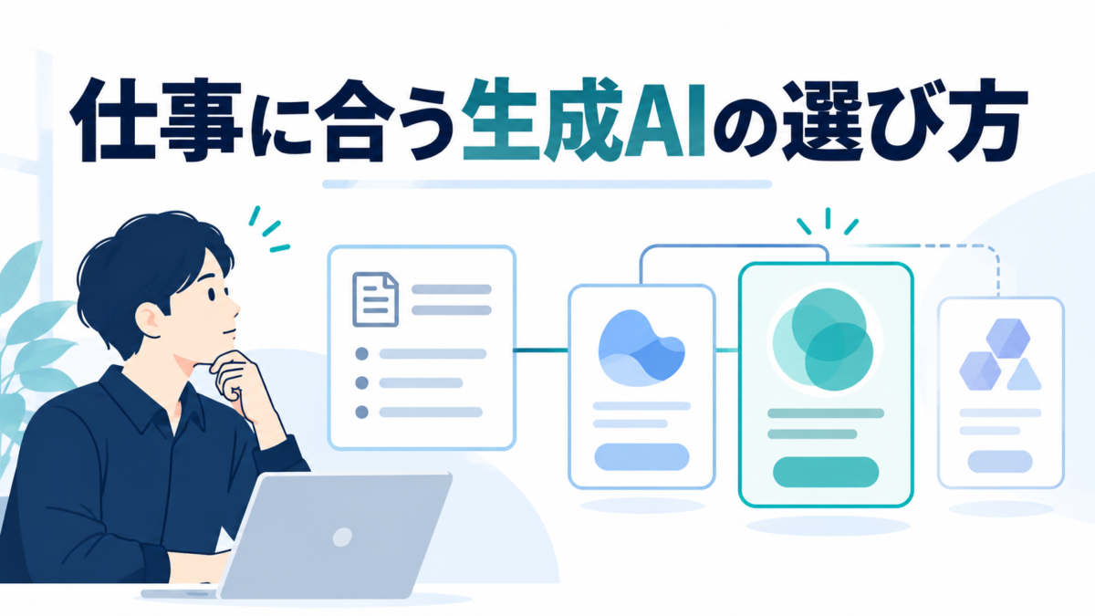 Blog49 仕事に合う生成AIの選び方 アイキャッチ